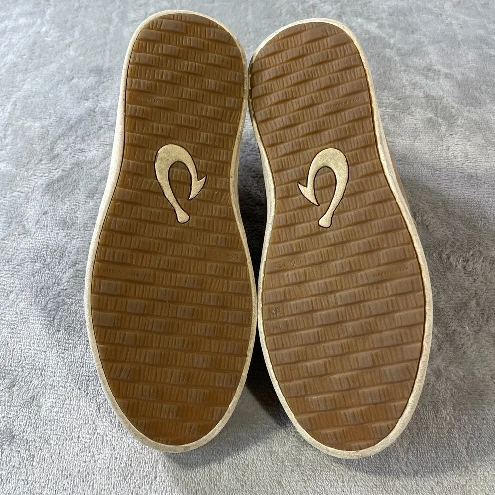 Olukai Boots Shoes Womens 6.5 Brown Hawaiiloa Manu Hope Leather Slip-On‎